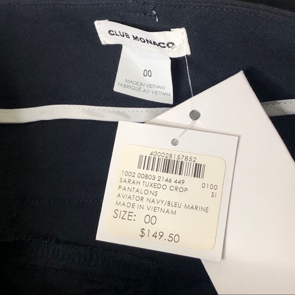NWT Club Monaco Sarah Tuxedo Crop Pants XS - Picture 4 of 4